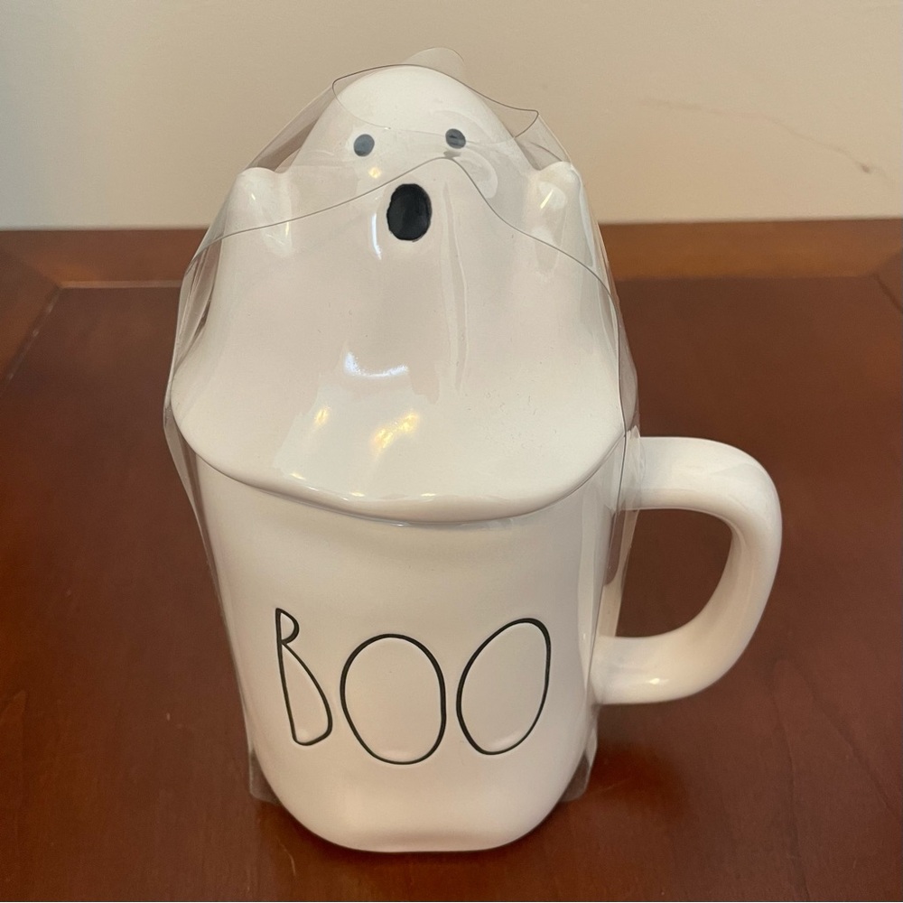 New RAE DUNN GHOST MUG Cup Halloween Boo Holiday Tea Coffee Retro Spooky Witchy